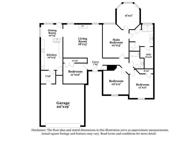 1,810/Mo, 57 Persimmon Cv Atoka, TN 38004 Floor Plan View