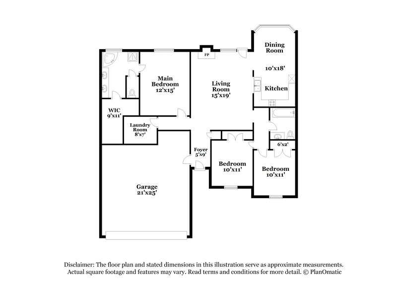 1,935/Mo, 2647 Wood Sage Dr Cordova, TN 38016 Floor Plan View
