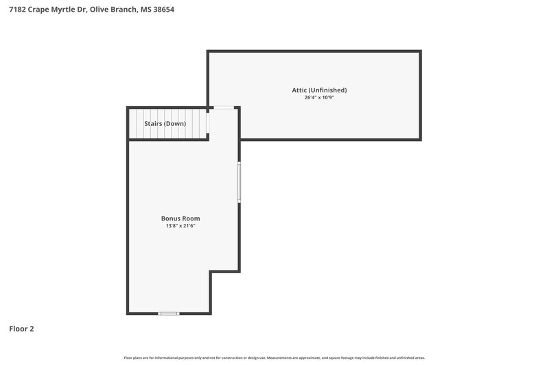 1,920/Mo, 7182 Crape Myrtle Dr Olive Branch, MS 38654 Floor Plan View 2