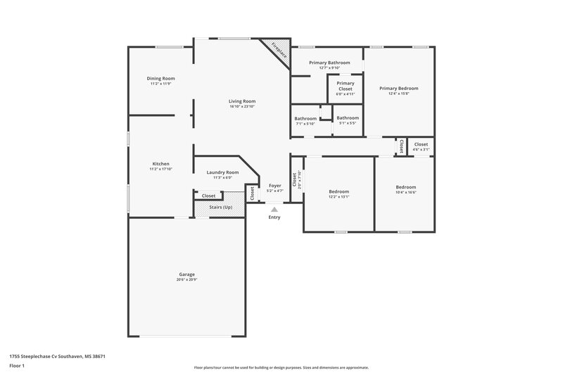 1,970/Mo, 1755 Steeplechase Cv Southaven, MS 38671 Floor Plan View