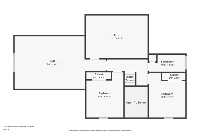 1,960/Mo, 1171 Stable Run Dr Cordova, TN 38018 Floor Plan View