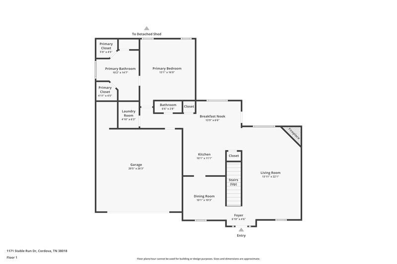 1,960/Mo, 1171 Stable Run Dr Cordova, TN 38018 Floor Plan View 2