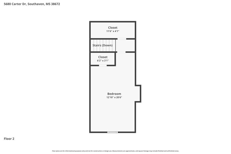 2,200/Mo, 5680 Carter Dr Southaven, MS 38672 Floor Plan View 2