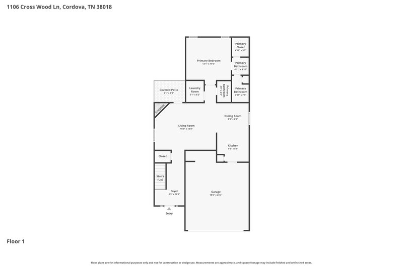 1,785/Mo, 1106 Cross Wood Ln Cordova, TN 38018 Floor Plan View 2