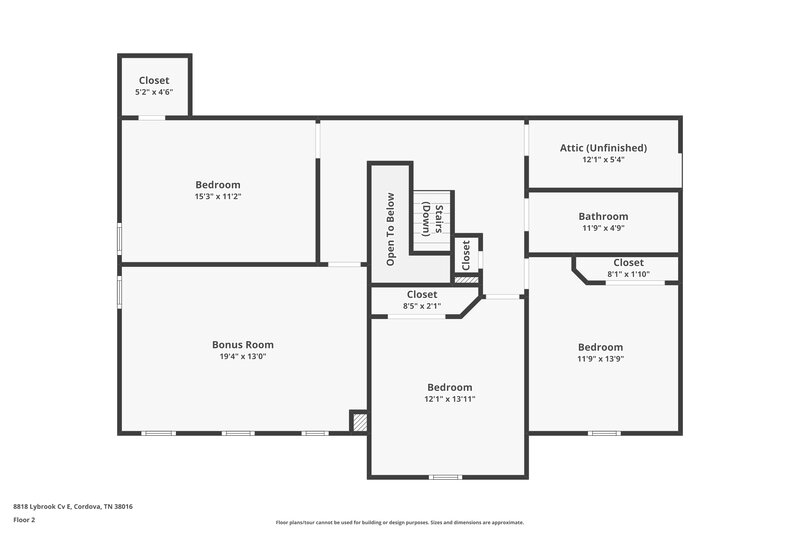 2,405/Mo, 8818 Lybrook Cv E Cordova, TN 38016 Floor Plan View 2