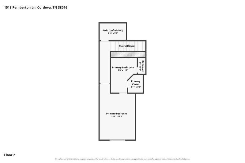 1,690/Mo, 1513 Pemberton Ln Cordova, TN 38016 Floor Plan View 2