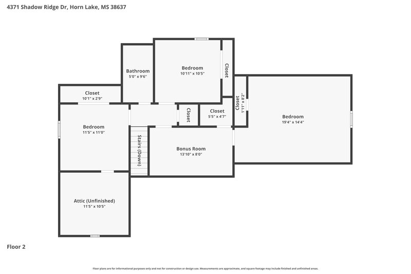 1,960/Mo, 4371 Shadow Ridge Dr Horn Lake, MS 38637 Floor Plan View 2