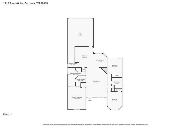 1,815/Mo, 1112 Averett Ln Cordova, TN 38018 Floor Plan View