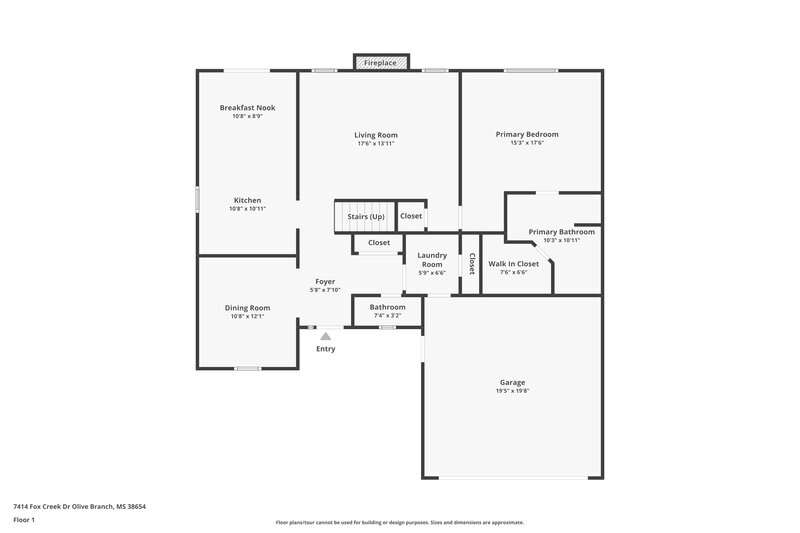 1,835/Mo, 7414 Fox Creek Dr Olive Branch, MS 38654 Floor Plan View 2