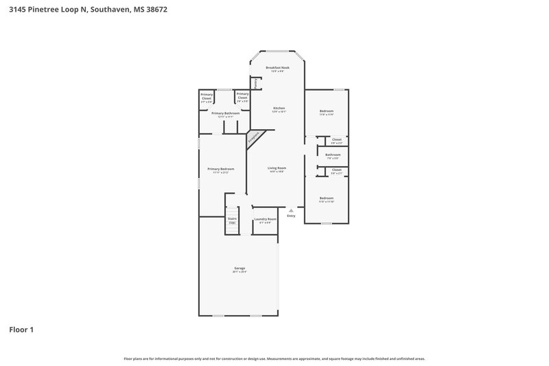 2,195/Mo, 3145 Pinetree Loop N Southaven, MS 38672 Floor Plan View