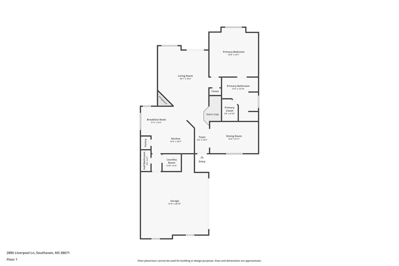 2,150/Mo, 2885 Liverpool Ln Southaven, MS 38671 Floor Plan View