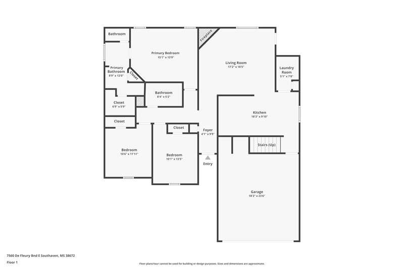 1,870/Mo, 7560 De Fleury Bnd E Southaven, MS 38672 Floor Plan View