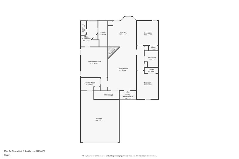 2,850/Mo, 7544 De Fleury Bnd E Southaven, MS 38672 Floor Plan View 2