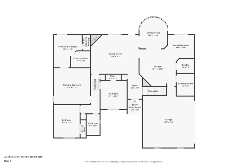 1,855/Mo, 7354 Pamela Cv Olive Branch, MS 38654 Floor Plan View