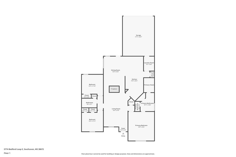 2,010/Mo, 5774 Bedford Loop E Southaven, MS 38672 Floor Plan View
