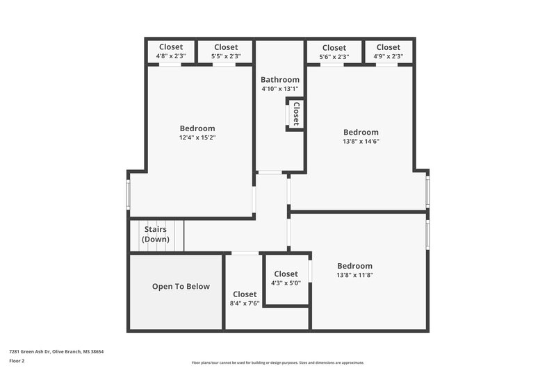 1,865/Mo, 7281 Green Ash Dr Olive Branch, MS 38654 Floorplan View 2