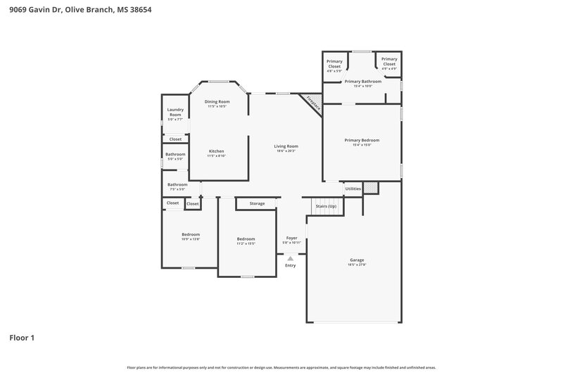 2,160/Mo, 9069 Gavin Dr Olive Branch, MS 38654 Floor Plan View