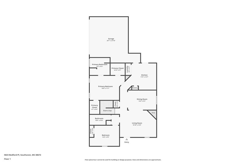 2,110/Mo, 5823 Bedford Pl Southaven, MS 38672 Floor Plan View