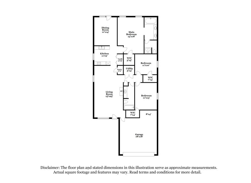 1,645/Mo, 5291 Russell Dr Southaven, MS 38671 Floor Plan View