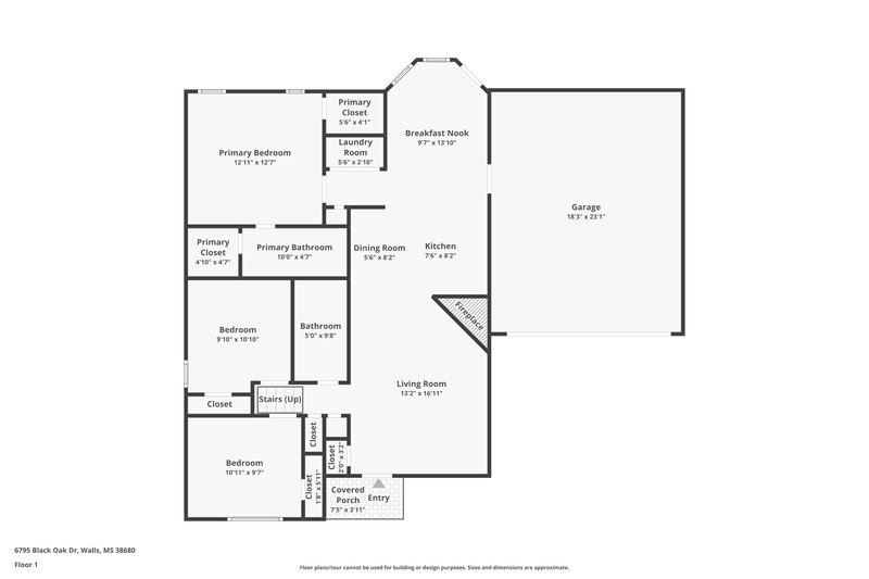 1,690/Mo, 6795 Black Oak Dr Walls, MS 38680 Floor Plan View 2