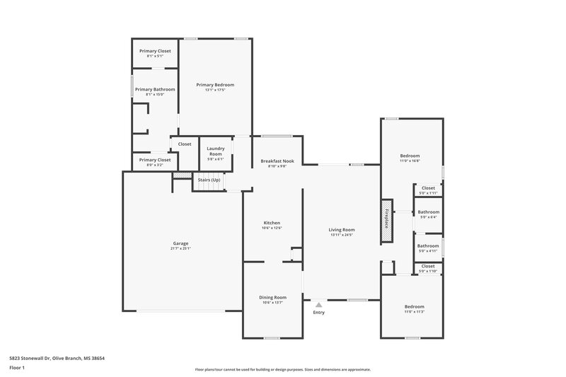 3,120/Mo, 5823 Stonewall Dr Olive Branch, MS 38654 Floor Plan View