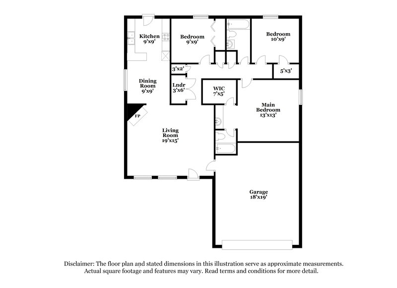 1,840/Mo, 3030 Caitlynn Cir N Horn Lake, MS 38637 Floor Plan View