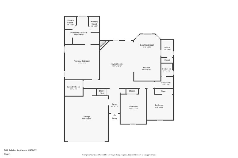 1,970/Mo, 3468 Avis Ln Southaven, MS 38672 Floor Plan View