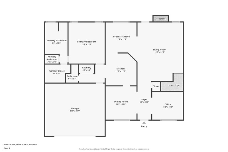 3,130/Mo, 6057 Vera Ln Olive Branch, MS 38654 Floor Plan View