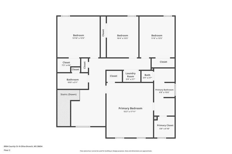 2,980/Mo, 8904 Courtly Cir N Olive Branch, MS 38654 Floor Plan View 2