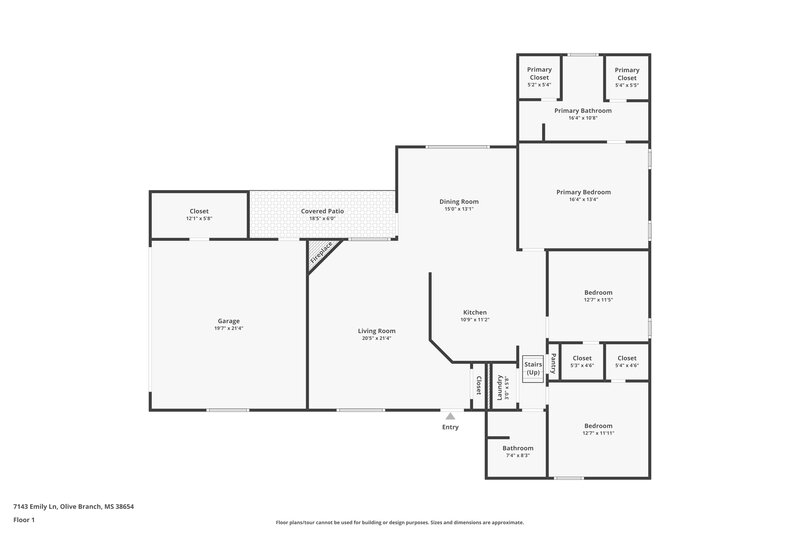 2,000/Mo, 7143 Emily Ln Olive Branch, MS 38654 Floor Plan View