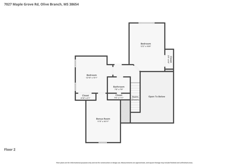 1,885/Mo, 7027 Maple Grove Rd Olive Branch, MS 38654 Floorplan View
