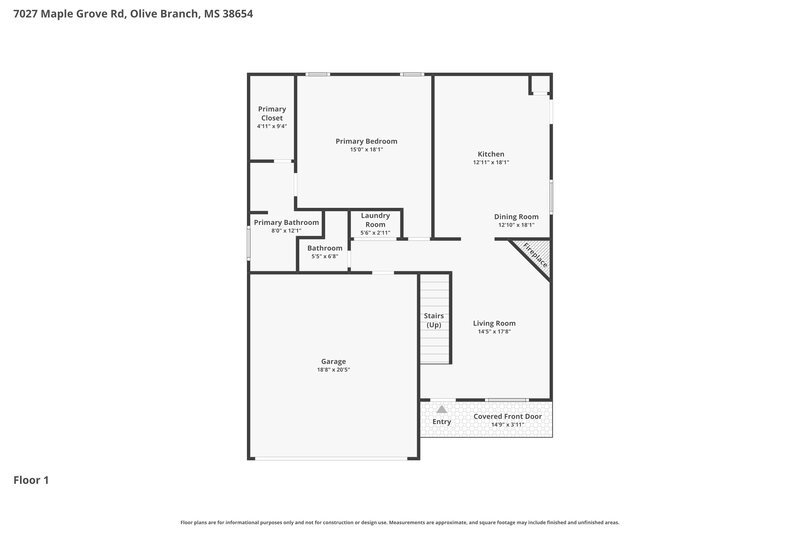 1,885/Mo, 7027 Maple Grove Rd Olive Branch, MS 38654 Floorplan View 2