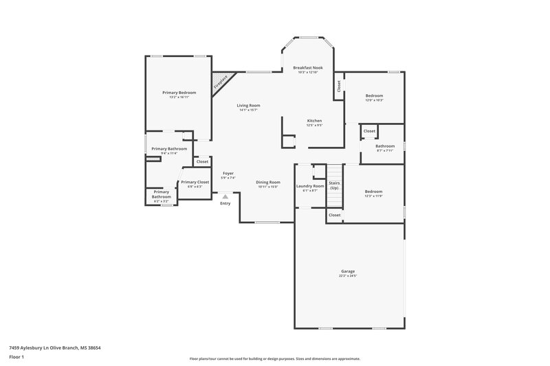 2,470/Mo, 7459 Aylesbury Ln Olive Branch, MS 38654 Floor Plan View