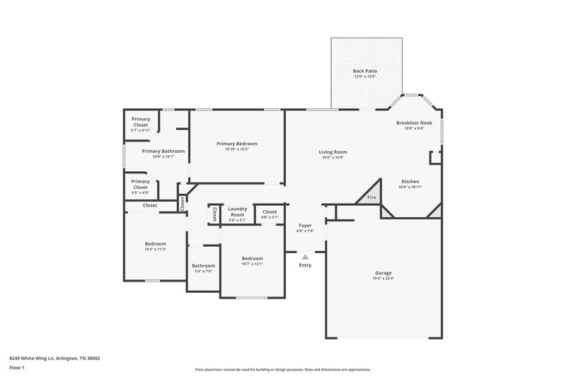 1,875/Mo, 8249 White Wing Ln Arlington, TN 38002 Floor Plan View