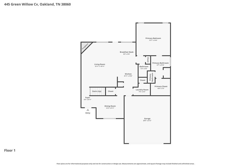 2,195/Mo, 445 Green Willow Cv Oakland, TN 38060 Floor Plan View