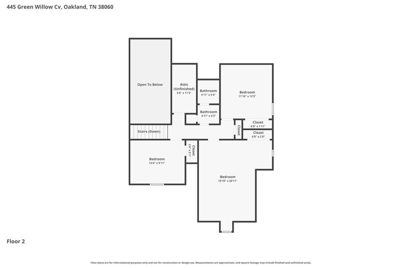 2,195/Mo, 445 Green Willow Cv Oakland, TN 38060 Floor Plan View 2