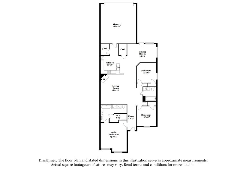 1,790/Mo, 3024 Magnolia Dr Hernando, MS 38632 Floor Plan View