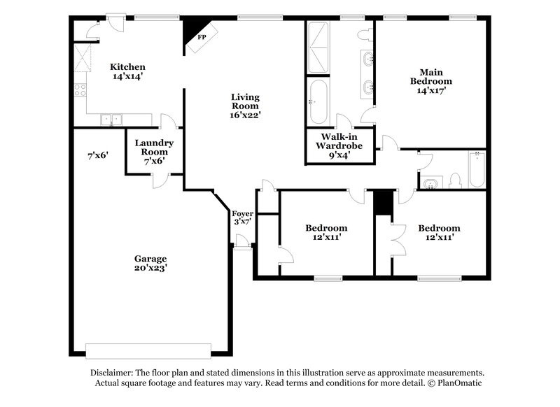 1,835/Mo, 1957 Paddock Ln Southaven, MS 38671 Floorplan View