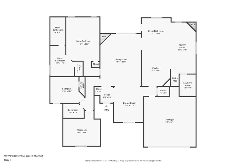 2,385/Mo, 10607 Dexter Cv Olive Branch, MS 38654 Floor Plan View