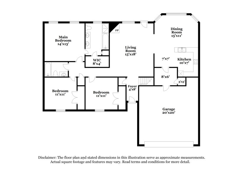 1,890/Mo, 1935 Cresent Ln Southaven, MS 38671 Floor Plan View