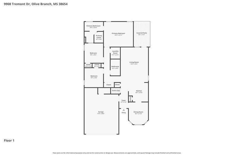 1,840/Mo, 9908 Tremont Dr Olive Branch, MS 38654 Floor Plan View