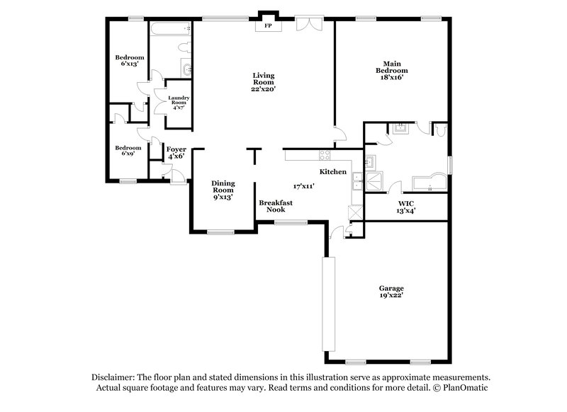 1,755/Mo, 6604 Millgrove Park Dr Bartlett, TN 38135 Floor Plan View