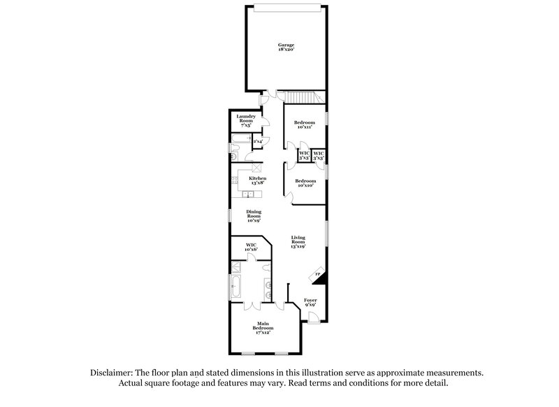 1,970/Mo, 7941 Carmen Cv Memphis, TN 38125 Floor Plan View