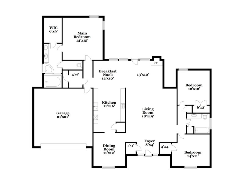 2,535/Mo, 4971 Rabbit Chase Ln Arlington, TN 38002 Floor Plan View