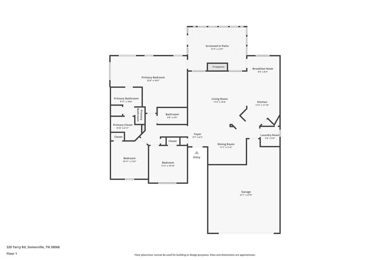 1,555/Mo, 320 Terry Rd Somerville, TN 38068 Floor Plan View