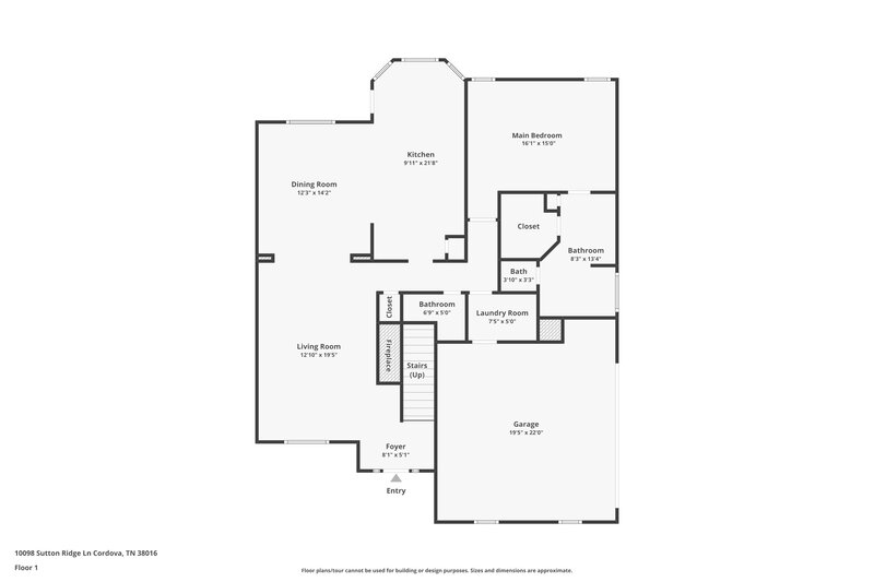 1,890/Mo, 10098 Sutton Ridge Ln Cordova, TN 38016 Floor Plan View