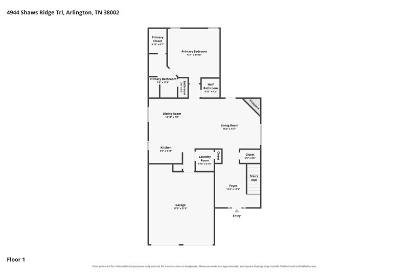 2,165/Mo, 4944 Shaws Ridge Trl Arlington, TN 38002 Floor Plan View