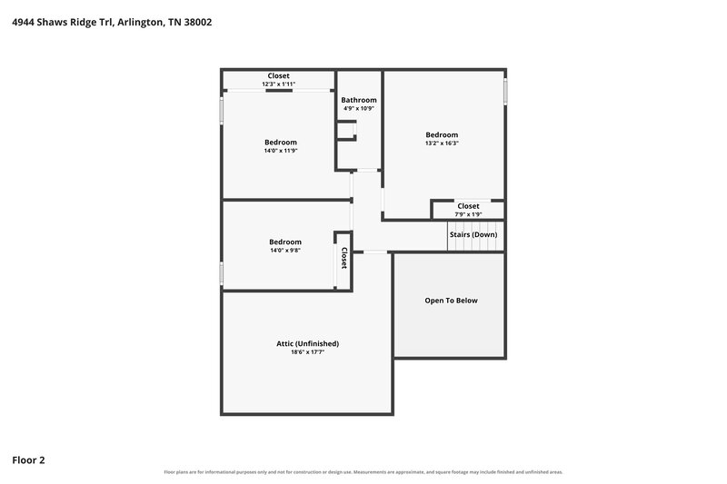 2,165/Mo, 4944 Shaws Ridge Trl Arlington, TN 38002 Floor Plan View 2