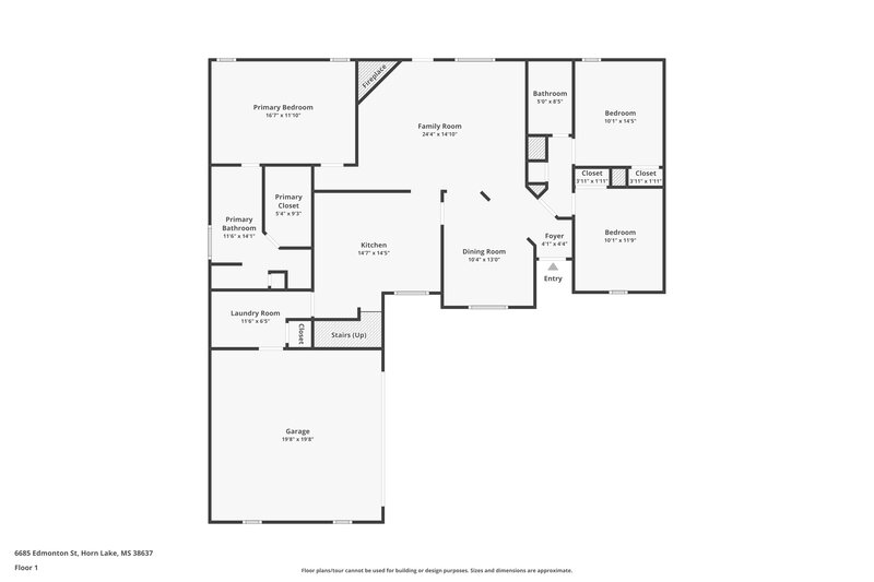1,710/Mo, 6685 Edmonton St Horn Lake, MS 38637 Floor Plan View