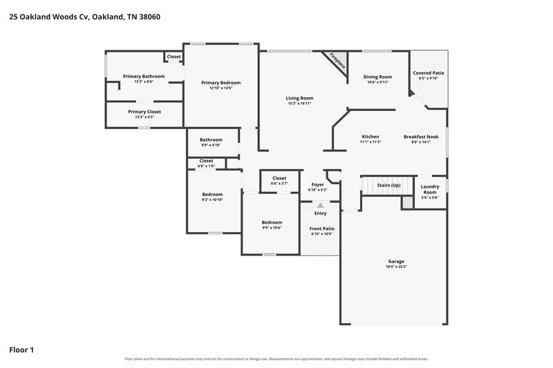 1,800/Mo, 25 Oakland Woods Cv Oakland, TN 38060 Floor Plan View